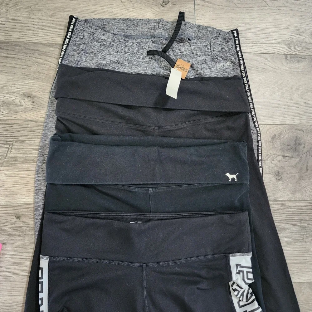 Victoria‎ Secret PINK Women's Leggings Medium Mixed Lot 4 Pairs BlackREAD